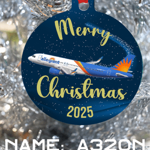 Allegiant Airlines Ornament - Merry Christmas or Happy Holidays