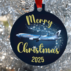 Alaska Airlines Christmas Ornament, Happy Holidays 2025, hang it on your tree for remember a great year with Alaska airlines