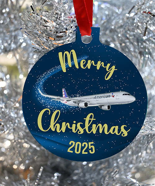 American Airlines AA Christmas, Happy Holiday ornament for 2025 Have a AA merry christmas with this fun ornament