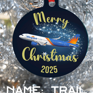Allegiant Airlines Ornament - Merry Christmas or Happy Holidays
