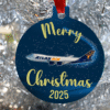 Atlas Air Crew , pilots and mechanics and loadmasters, celebrate Christmas with this great high gloss holiday ornament featuring your aircraft, B777, B747, B767