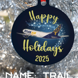 Atlas Air Ornament - Merry Christmas or Happy Holidays
