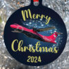 Silver Airways christmas ornament, holiday season ornament .Featuring the ATR silver airways aircraft.