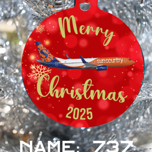 Sun Country Airlines Ornament - Merry Christmas, Happy Holidays, or Happy Hannukah