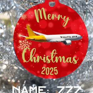 Kalitta Air Ornament - Merry Christmas, Happy Holidays, or Happy Hannukah