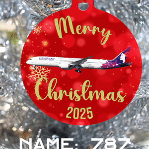 Hawaiian Airlines Ornament - Merry Christmas, Happy Holidays, or Happy Hannukah