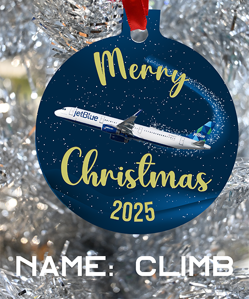 Jetblue Airways christmas ornament, happy holidays 2025 Jetblue crew and staff
