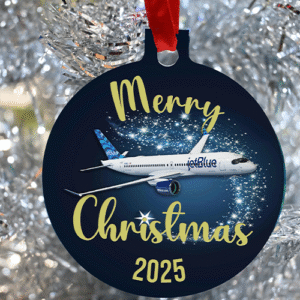 Jetblue Airways christmas ornament, happy holidays 2025 Jetblue crew and staff