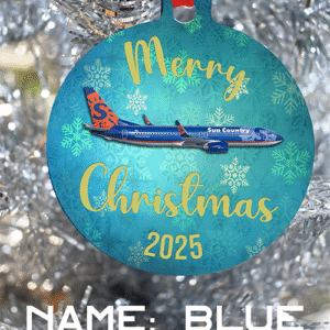 Sun Country Airlines Ornament - Merry Christmas, Happy Holidays, or Happy Hannukah