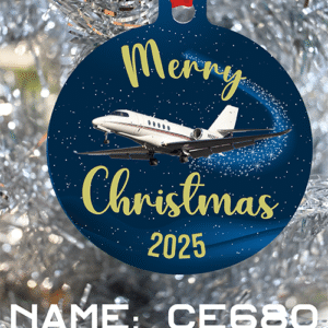 Netjets Ornament - Merry Christmas, Happy Holidays, or Happy Hannukah