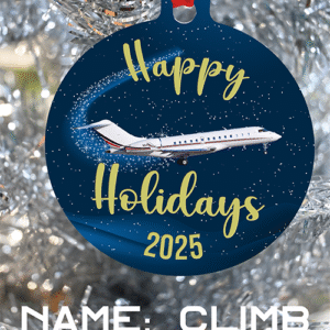 Netjets Ornament - Merry Christmas, Happy Holidays, or Happy Hannukah