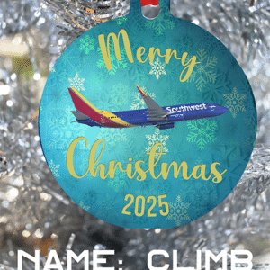 Southwest Airlines Ornament - Merry Christmas, Happy Holidays, or Happy Hannukah