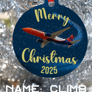 Sun Country Airlines Ornament - Merry Christmas, Happy Holidays, or Happy Hannukah