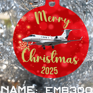 Netjets Ornament - Merry Christmas, Happy Holidays, or Happy Hannukah