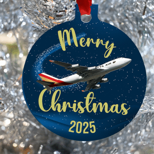 Kalitta Air K4 Christmas ornament for pilots mechanics and loadmasters of kalitta. Celebrate the end of 2025 with this fun ornament , Happy Holidays Merry Christmas Kalitta