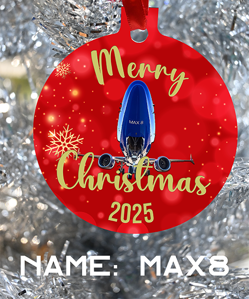 Southwest Airlines SWA Christmas Ornament, Happy Holidays, Merry Christmas 2025 Southwest Pilots Southwest Crews