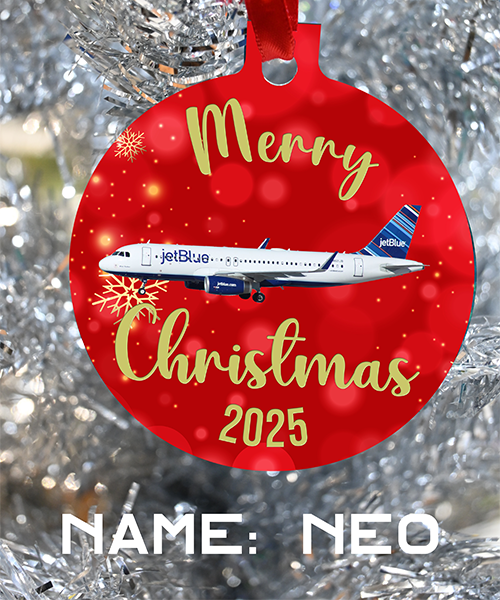 Jetblue Airways christmas ornament, happy holidays 2025 Jetblue crew and staff