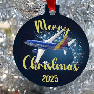 Southwest Airlines SWA Christmas Ornament, Happy Holidays, Merry Christmas 2025 Southwest Pilots Southwest Crews
