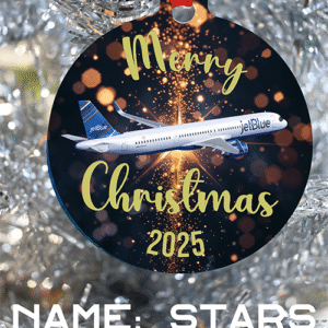 Jetblue Airlines Ornament - Merry Christmas, Happy Holidays, or Happy Hannukah