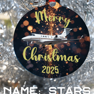 Netjets Ornament - Merry Christmas, Happy Holidays, or Happy Hannukah