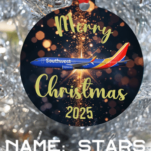 Southwest Airlines Ornament - Merry Christmas, Happy Holidays, or Happy Hannukah