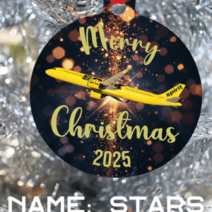 Spirit Airlines Ornament - Merry Christmas, Happy Holidays, or Happy Hannukah