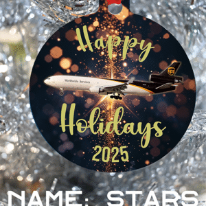 UPS Ornament - Merry Christmas, Happy Holidays, or Happy Hannukah