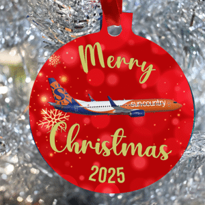 SunCountry Airlines merry christmas, Suncountry Ornament for 2025 Happy Holidays Sun Country crew