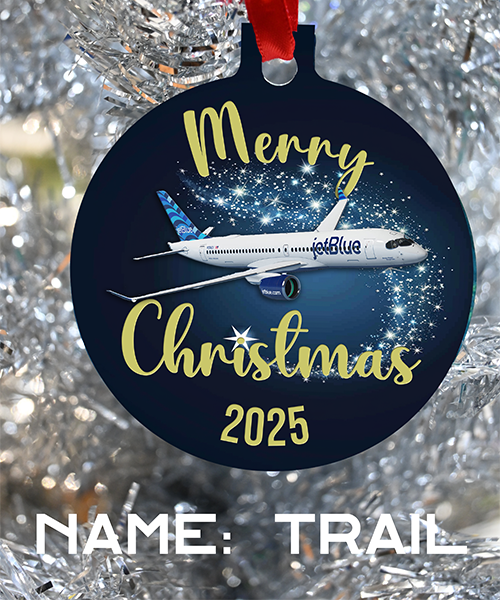Jetblue Airways christmas ornament, happy holidays 2025 Jetblue crew and staff
