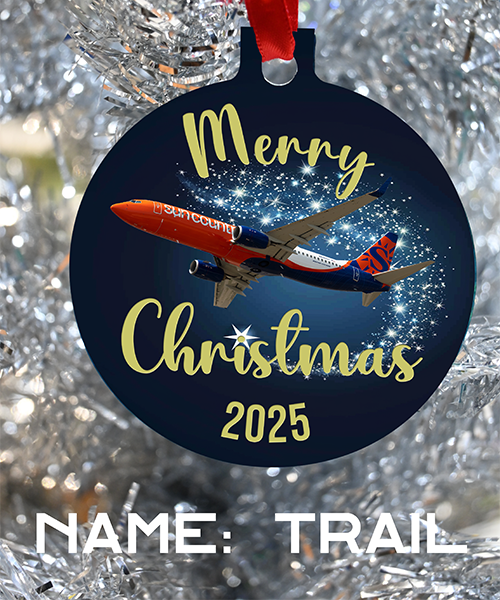 SunCountry Airlines merry christmas, Suncountry Ornament for 2025 Happy Holidays Sun Country crew