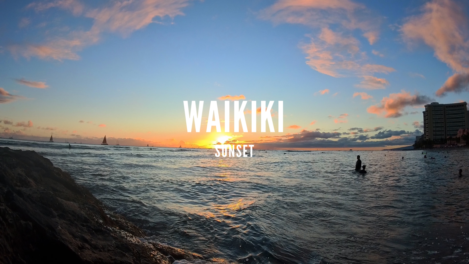 Sunset Waikiki Beach Hawaii 28 minutes of watching the sunset